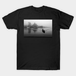 Crossing the misty lake T-Shirt